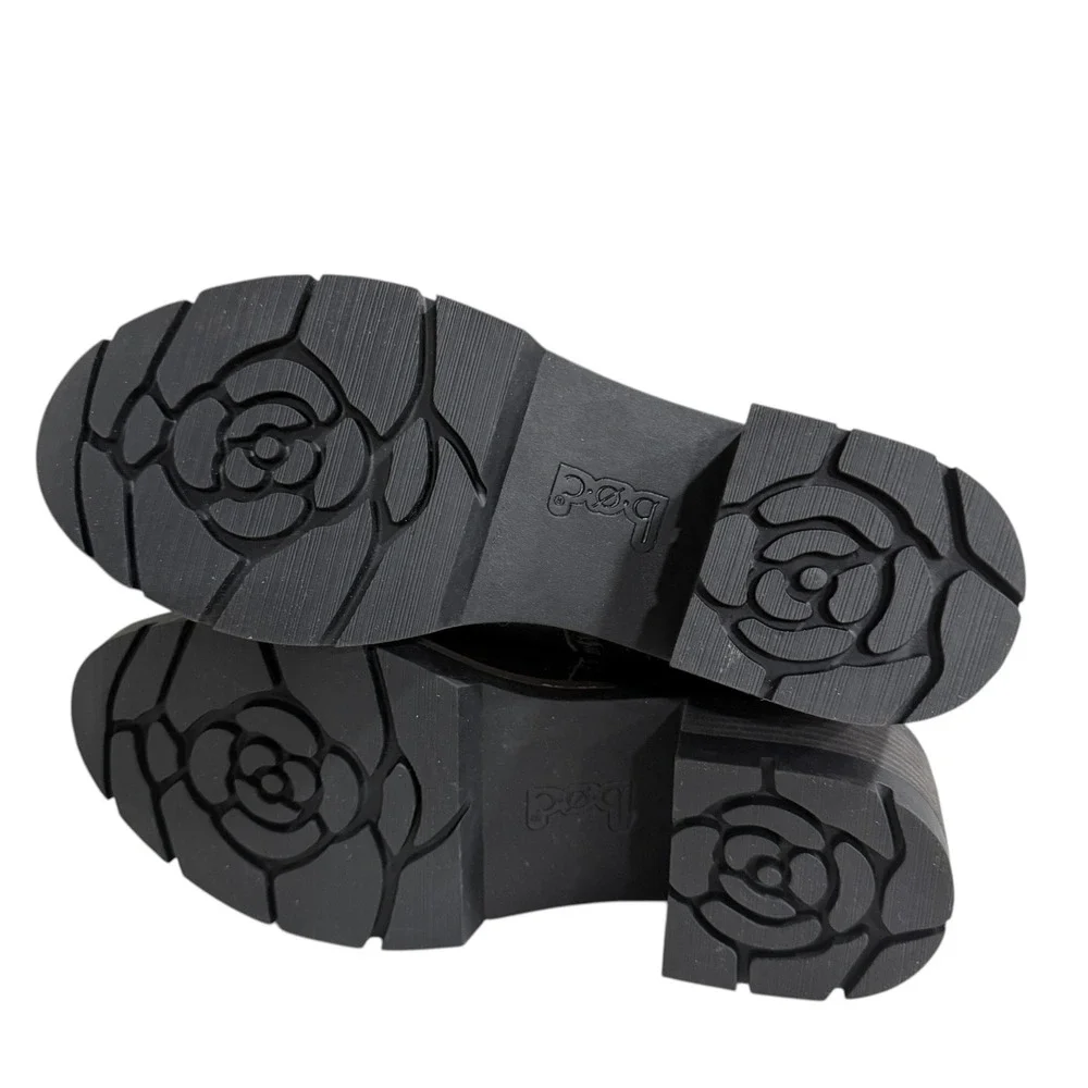 BOC Moto Buckle Ankle Boots Black Lug Sole‎ Block Heel Biker Edgy Casual 10